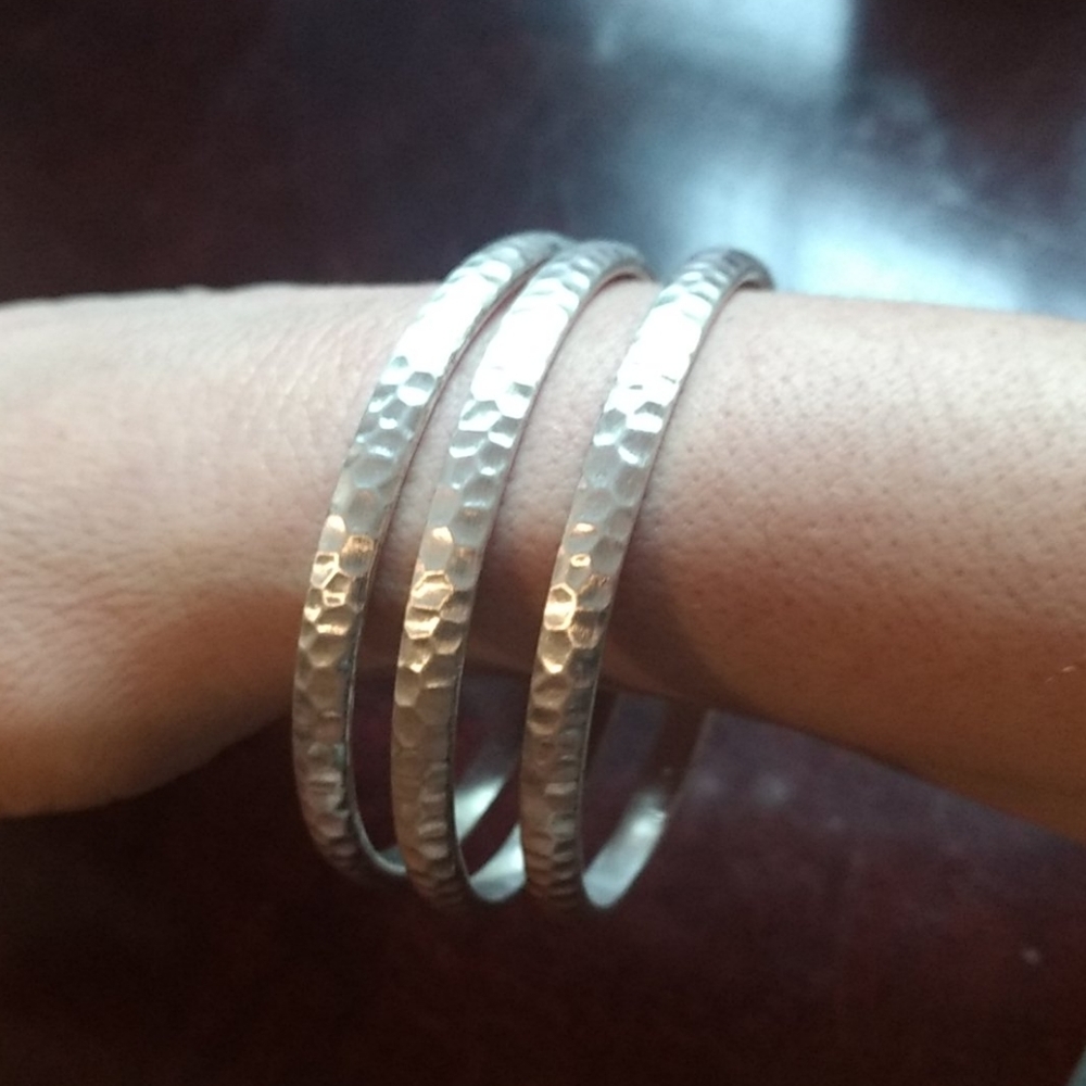 Silverstone bangle bracelets, set of three